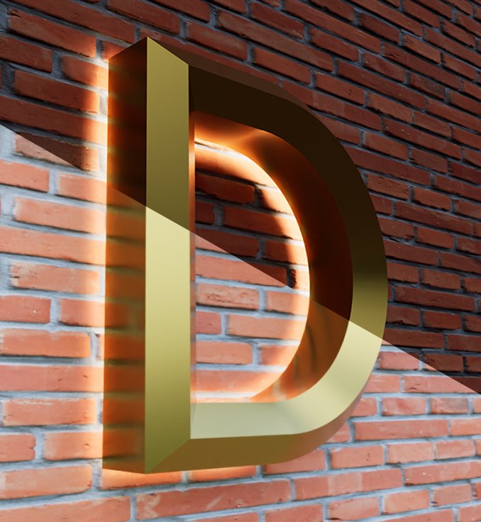 Radiuslu paslanmaz arkadan ışıklı kutu harf