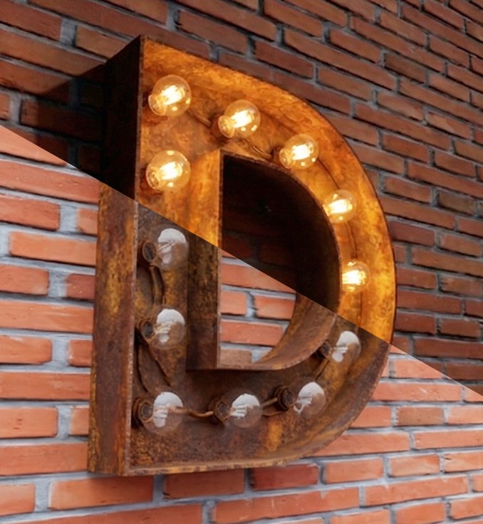 Paslı Retro Kutu Harf