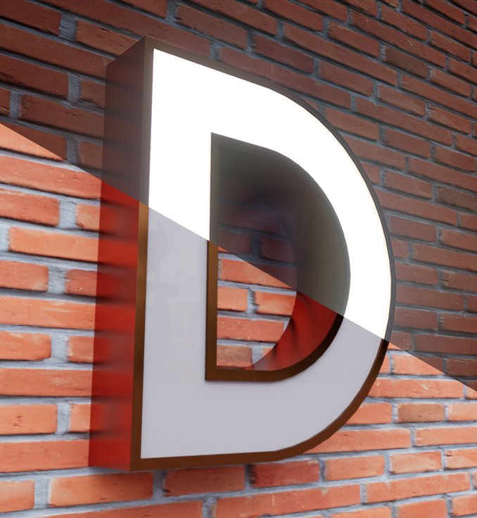 Rose Paslanmaz Önden Işıklı Fileli Kutu Harf